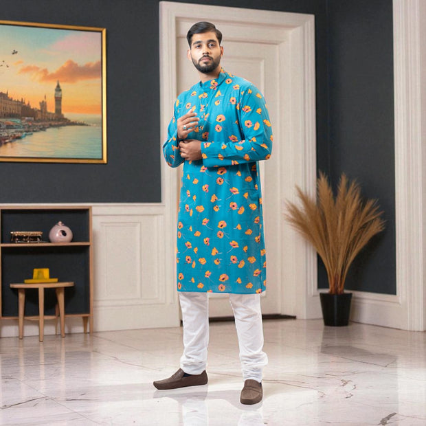 TealTara Handblock Cotton Kurta