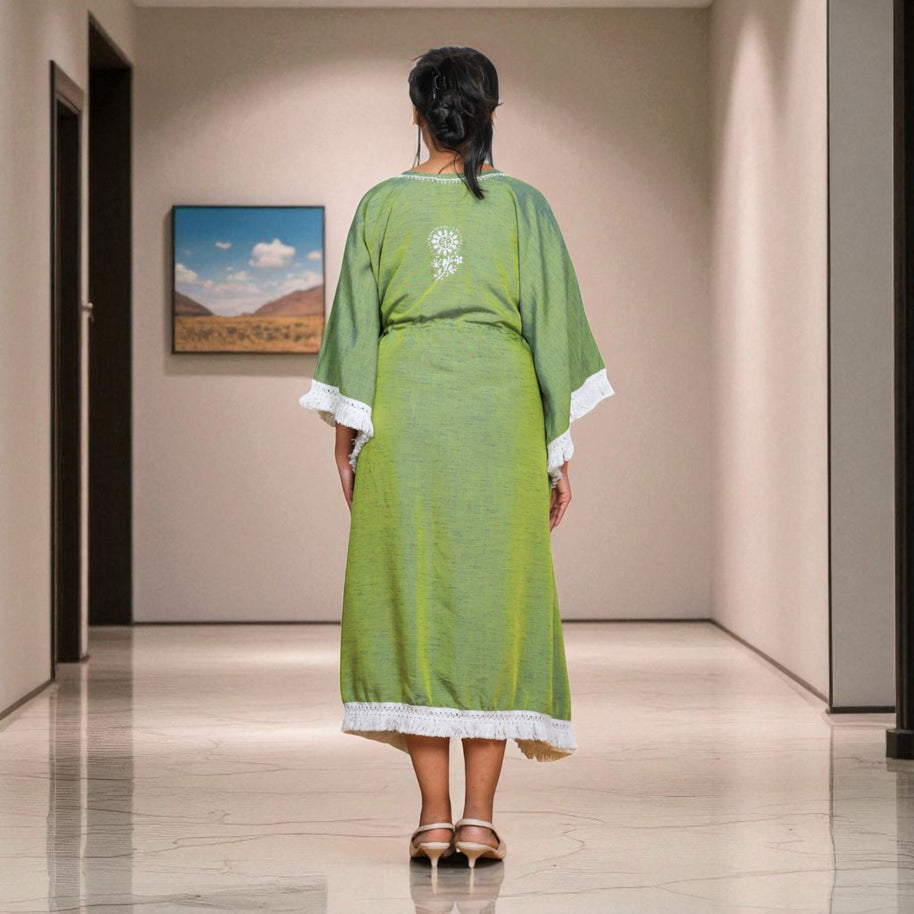 VerdeWhite Cotton Kaftan