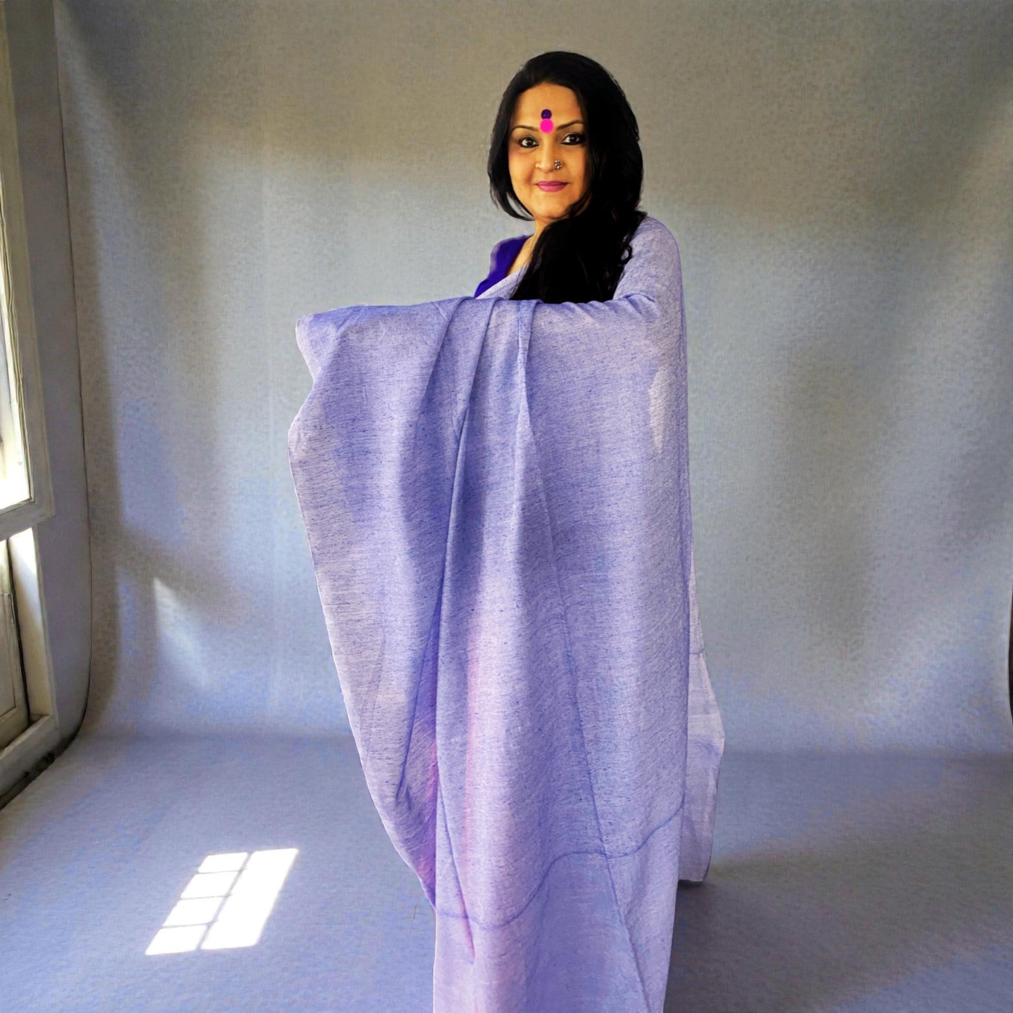 NeelGulabi Handloom Saree