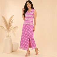 Purple Jamdani Cotton Skirt & Top