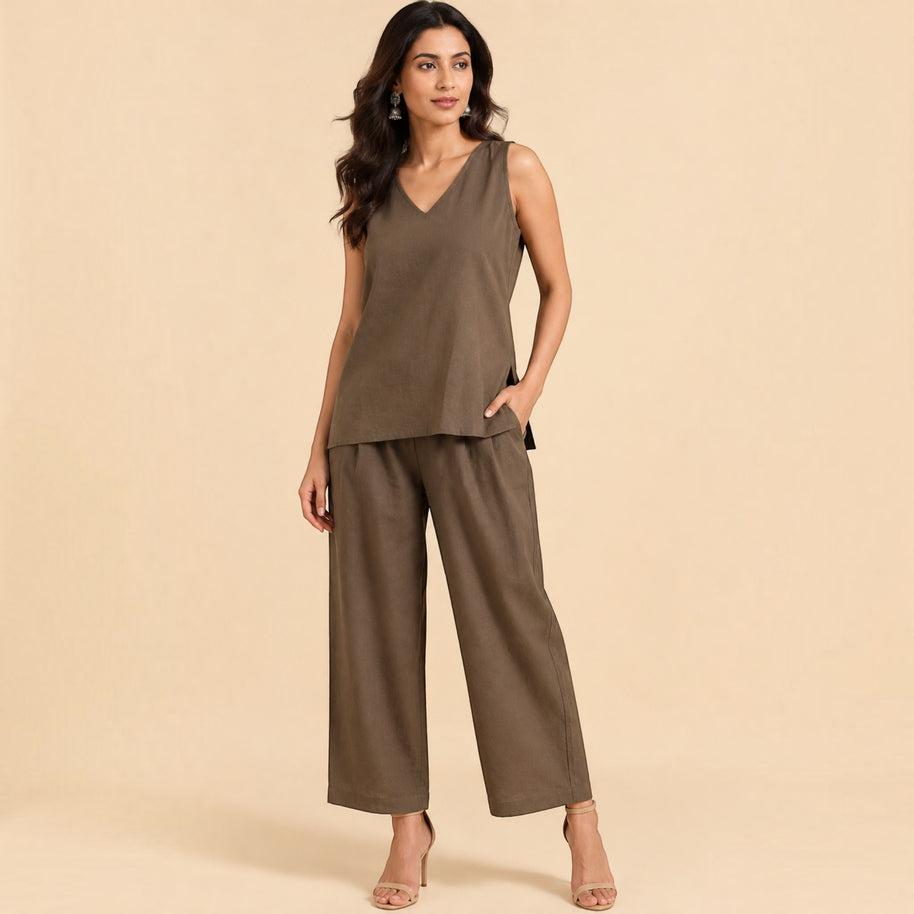 Grey Handloom Cotton Co-ord Set