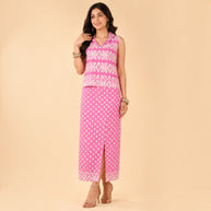 Pink Jamdani Cotton Skirt & Top
