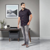 Black Bandhani Cotton Shirt