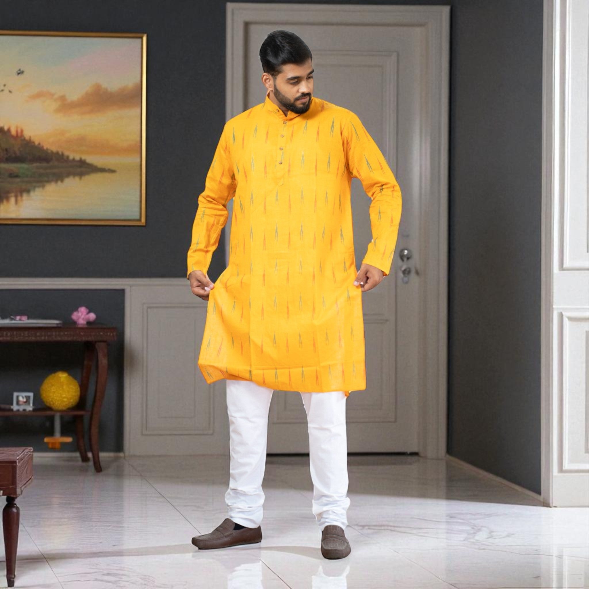 IkatAura Handwoven Cotton Kurta