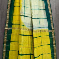 Yellow Offwhite Tie Dye Maheshwari Silk Saree