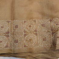 Sand Brown Geometric Elegance Semi Tussar Saree