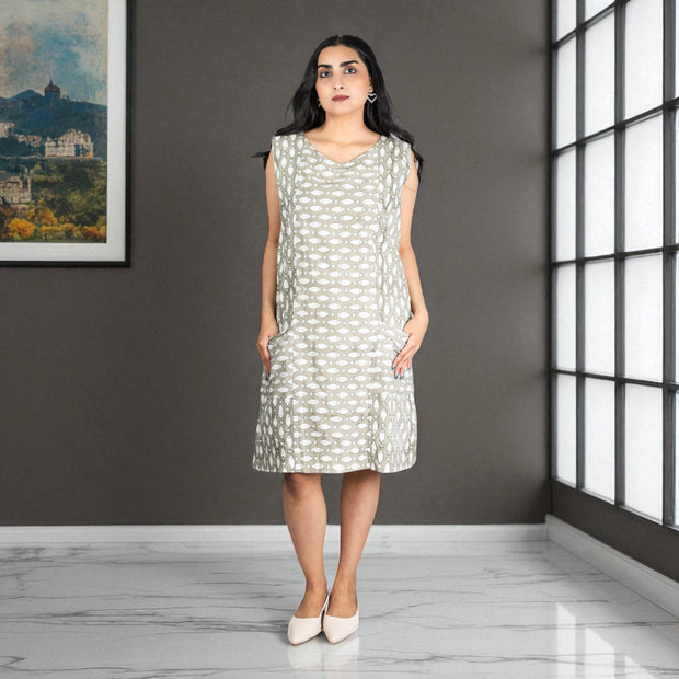 FishWhirl Handblock Cotton Shift Dress