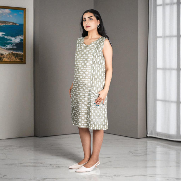 FishWhirl Handblock Cotton Shift Dress