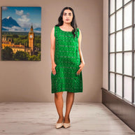 Green Loom Cotton Shift Dress