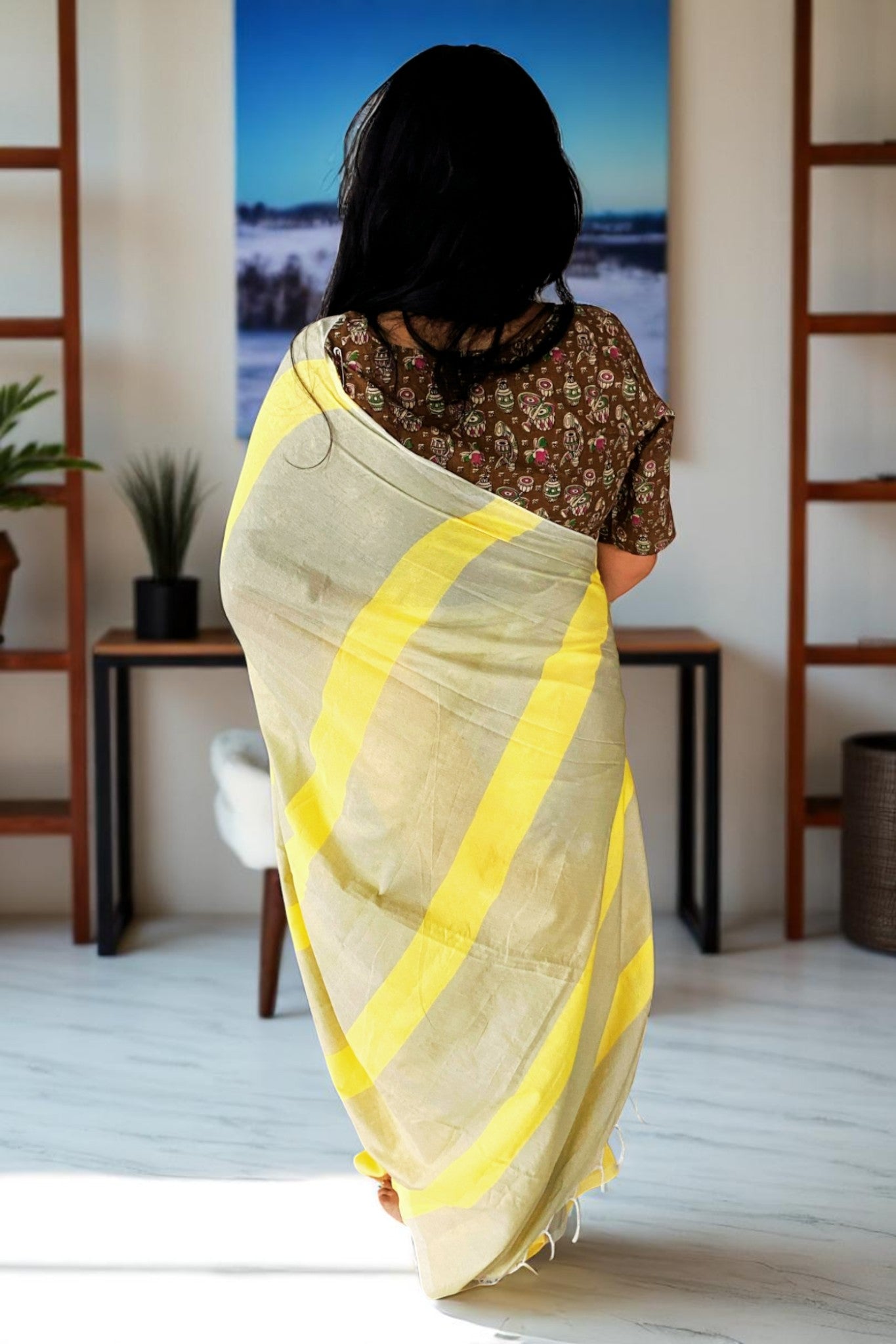 Sunehri Linen Saree