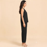 Black Handloom Cotton Co-ord Set