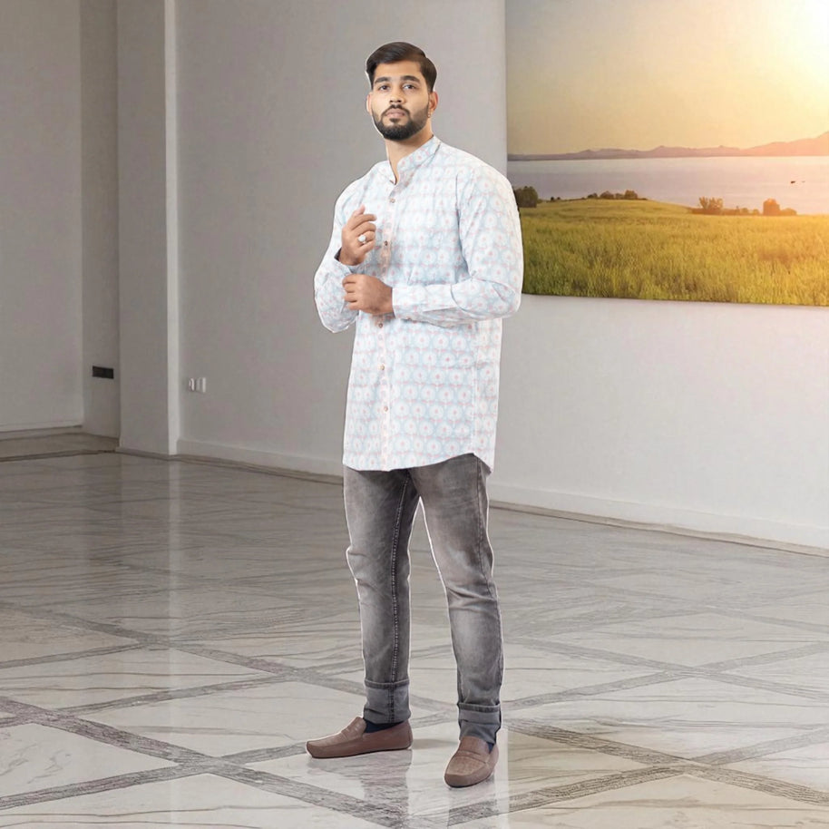 Mughal Handblock Cotton Short Kurta