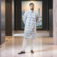 FloraBlue Handblock Cotton Kurta