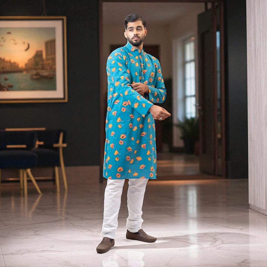 TealTara Handblock Cotton Kurta