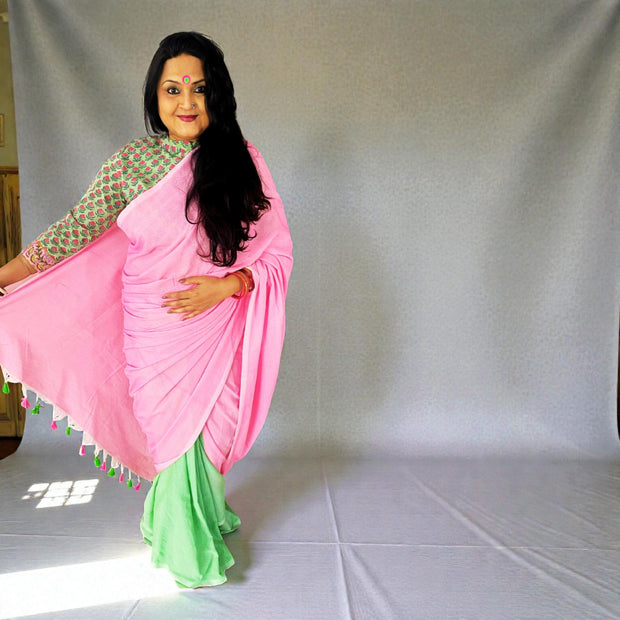 BlushLeaf Handloom Cotton Saree