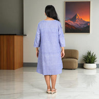 Handloom Striped Cotton Flare Dress