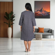 CheckMate Handwoven Cotton Flared Dress
