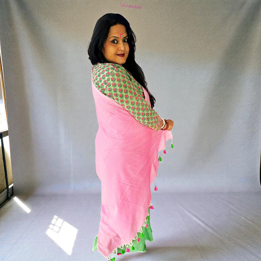 BlushLeaf Handloom Cotton Saree