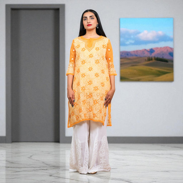 NoorMango Chikankari Georgette Kurti