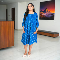 IkatBreeze Handwoven Cotton Flared Dress