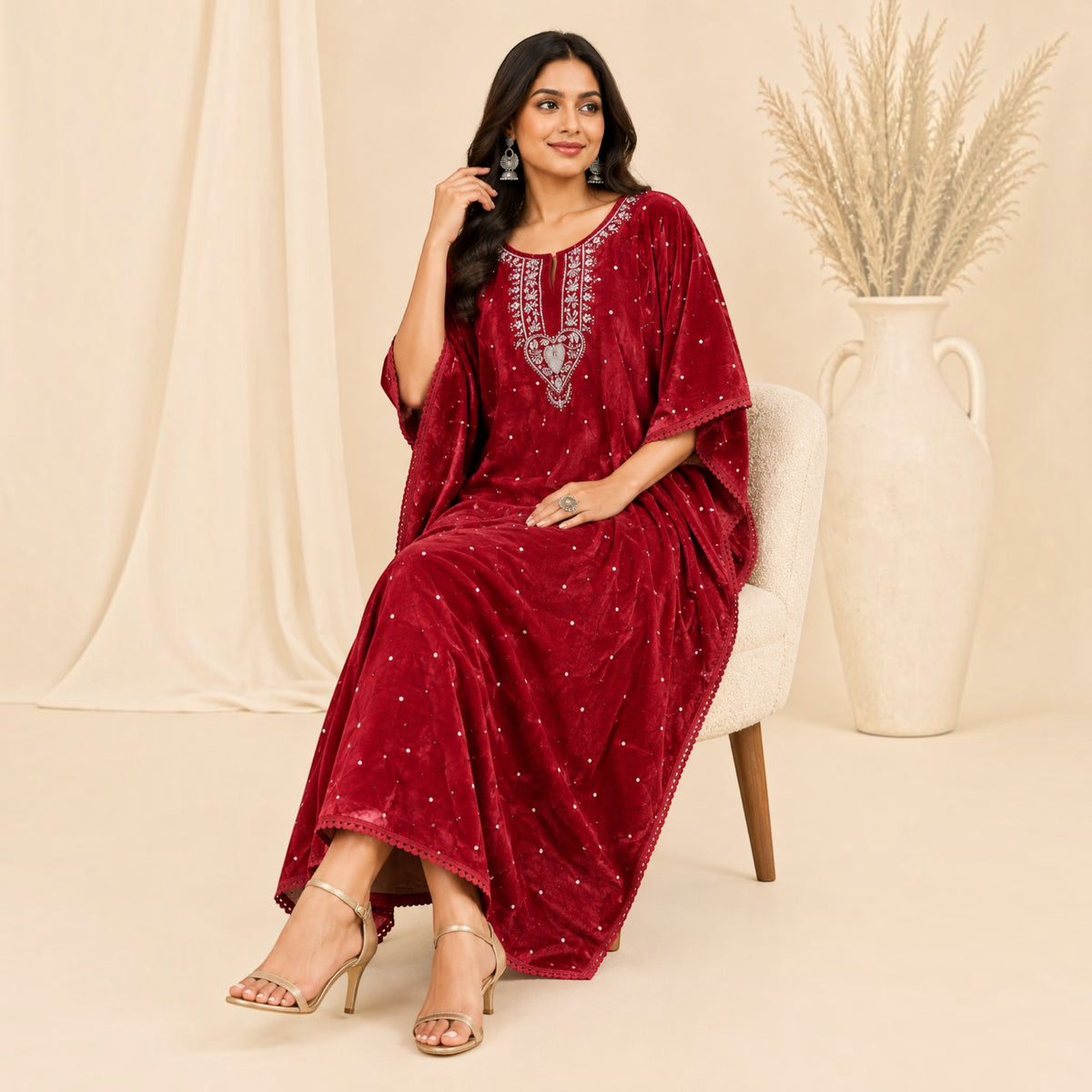 Red Velvet Kaftan