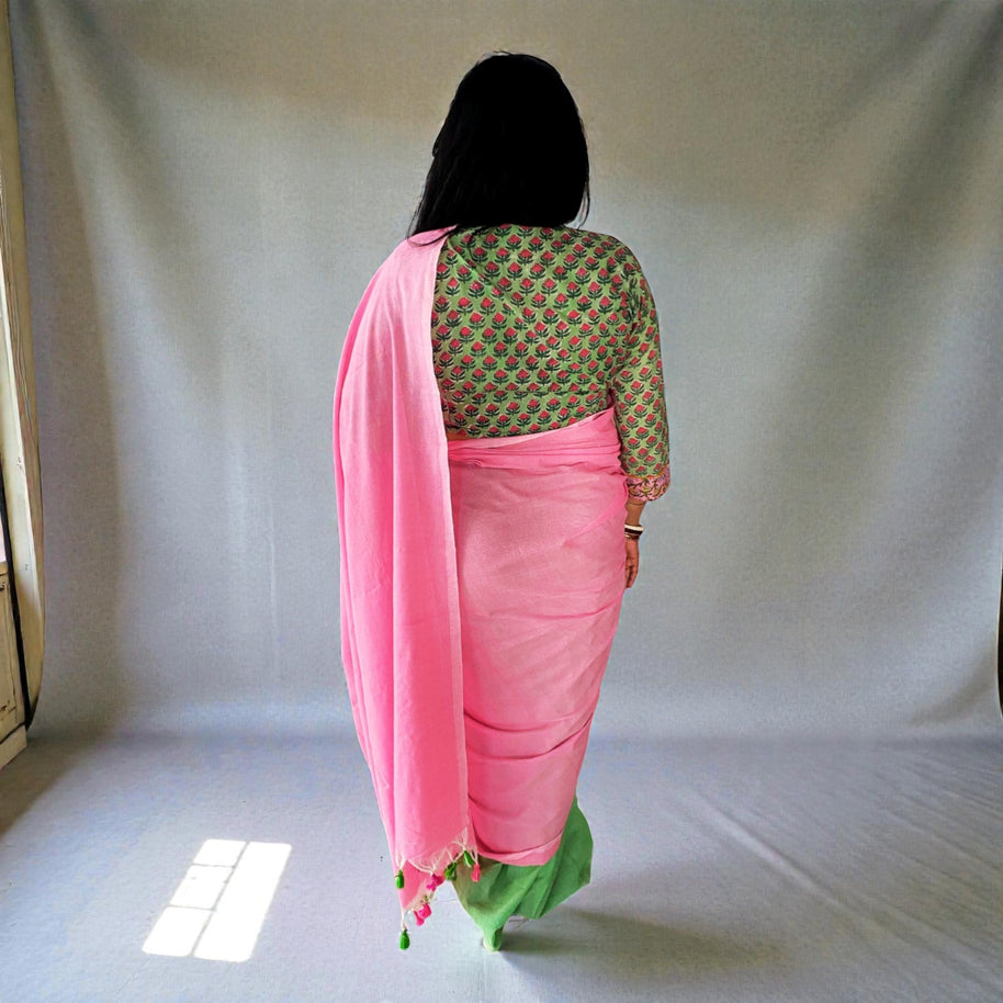 BlushLeaf Handloom Cotton Saree