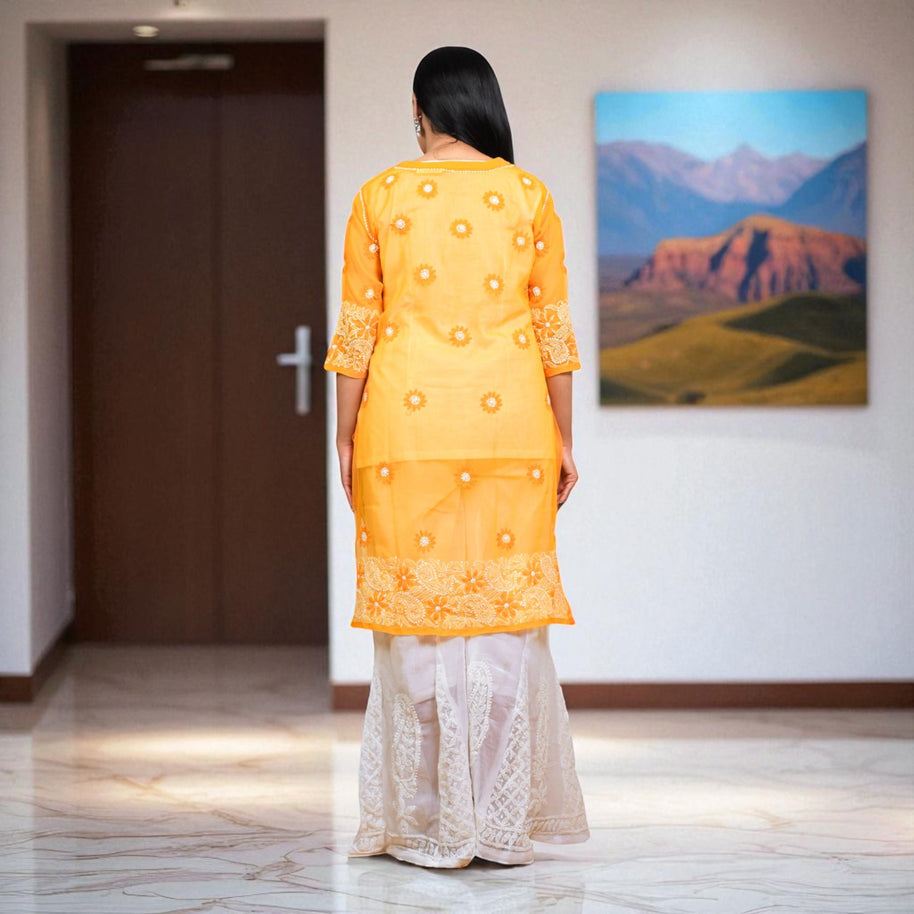 NoorMango Chikankari Georgette Kurti