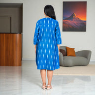 IkatBreeze Handwoven Cotton Flared Dress