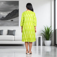 IkatBreeze Handwoven Cotton Flared Dress