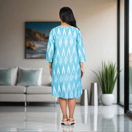 IkatBreeze Handwoven Cotton Flared Dress