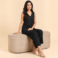 Black Handloom Cotton Co-ord Set
