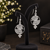 Circle Silver Filigree Earrings