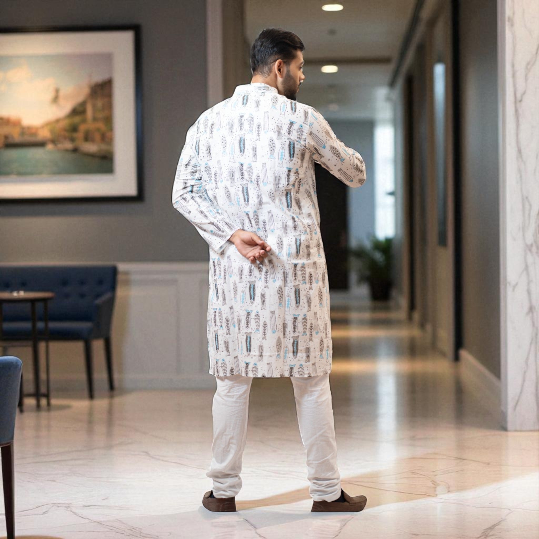BlueSwim Handblock Cotton Kurta
