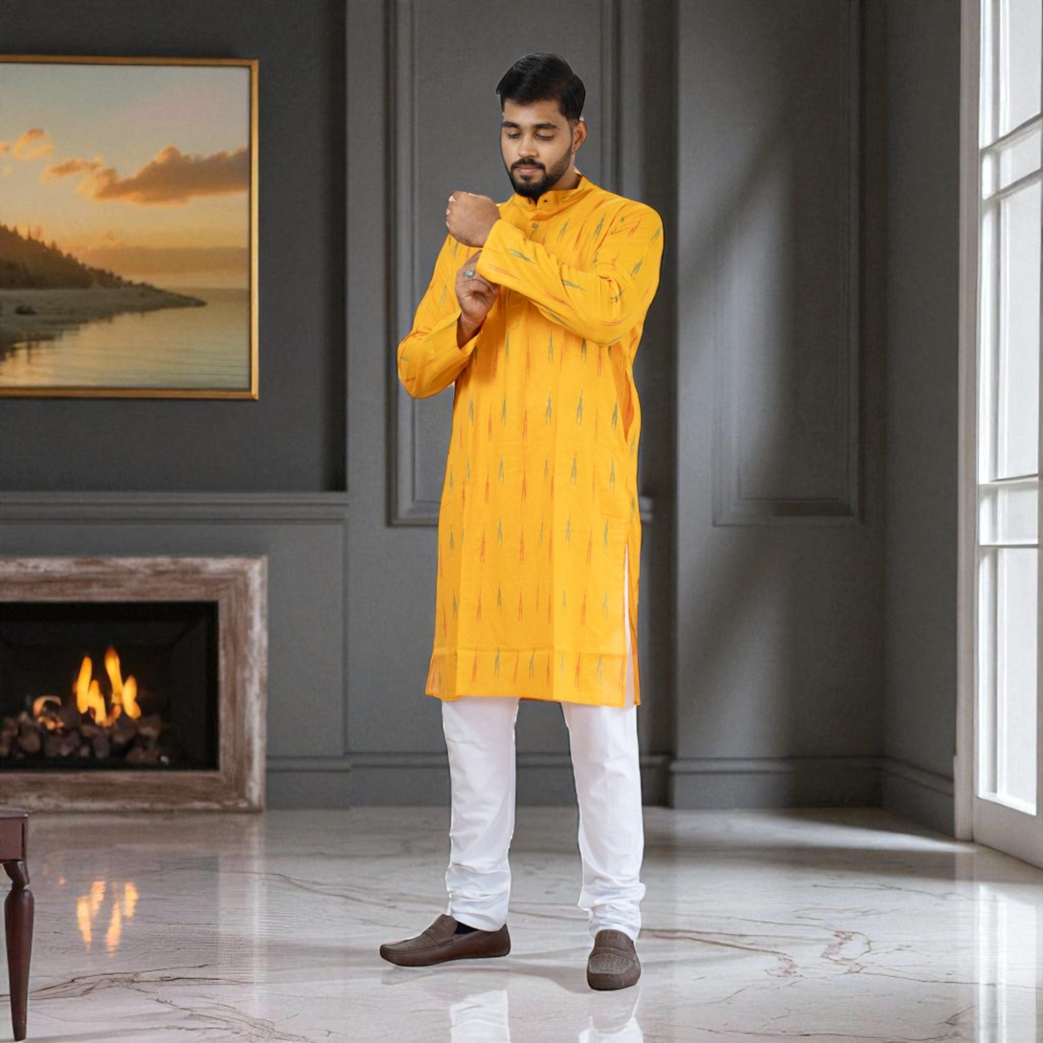 IkatAura Handwoven Cotton Kurta
