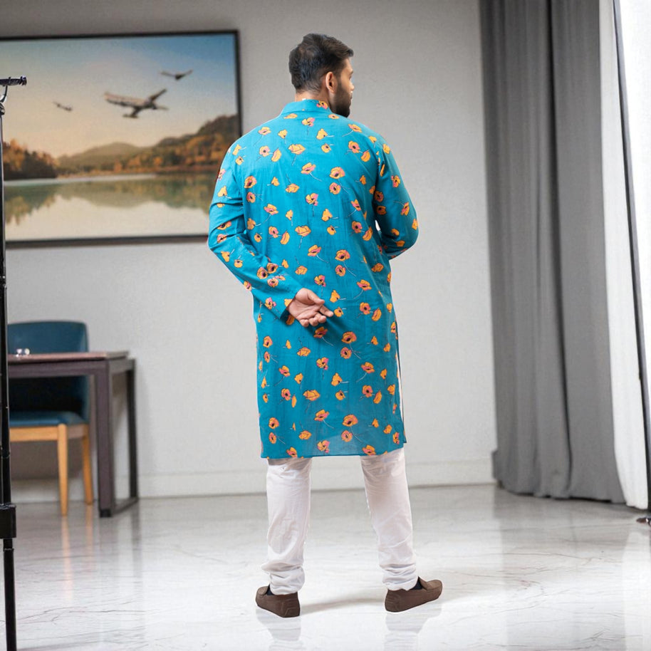 TealTara Handblock Cotton Kurta