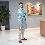 MughalBlue Handblock Cotton Kurta