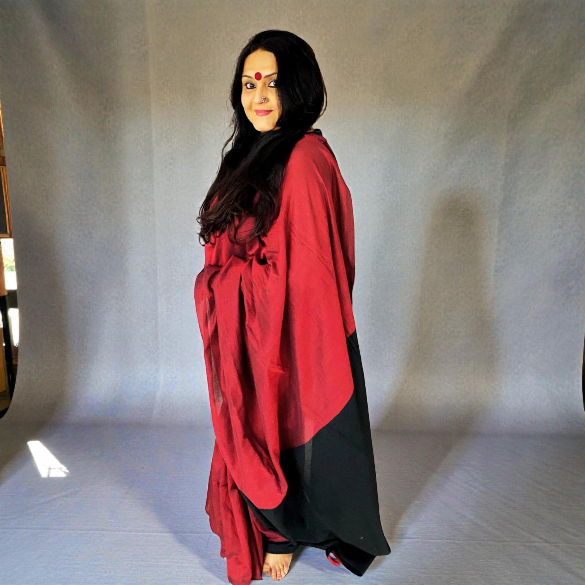 Maroon Handloom Cotton Saree