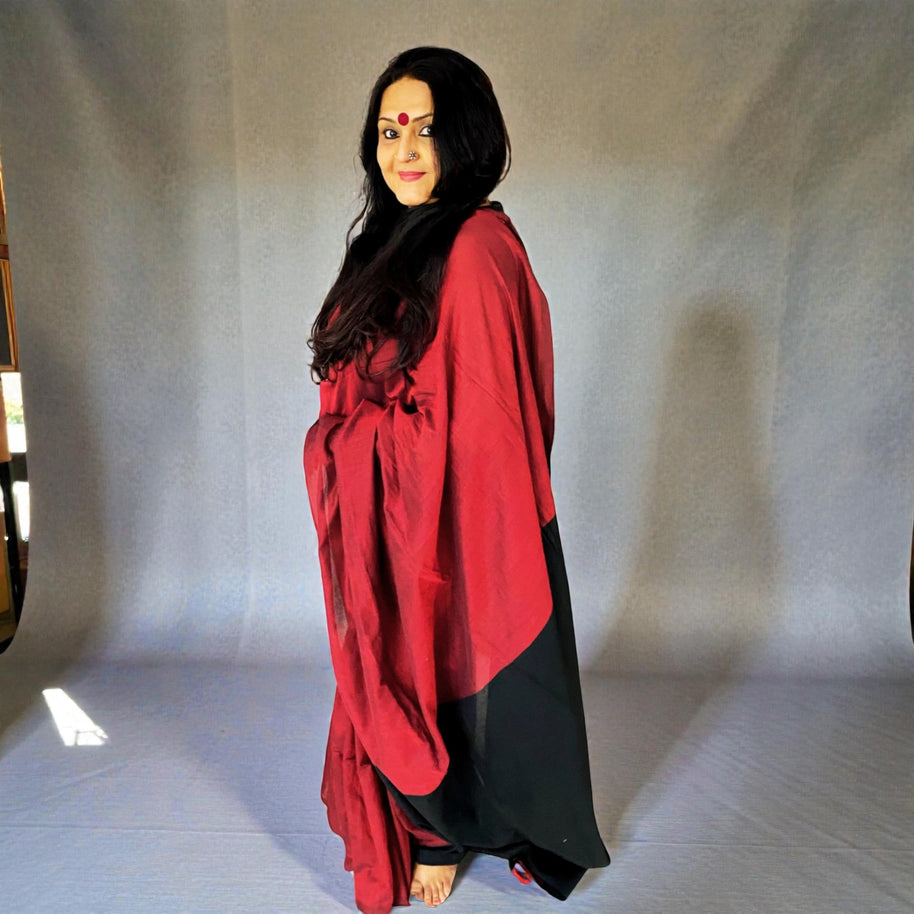 Maroon Handloom Cotton Saree