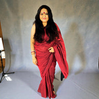 Maroon Handloom Cotton Saree