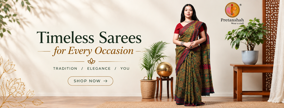 HAND BLOCK PRINT & KALAMKARI SAREES
