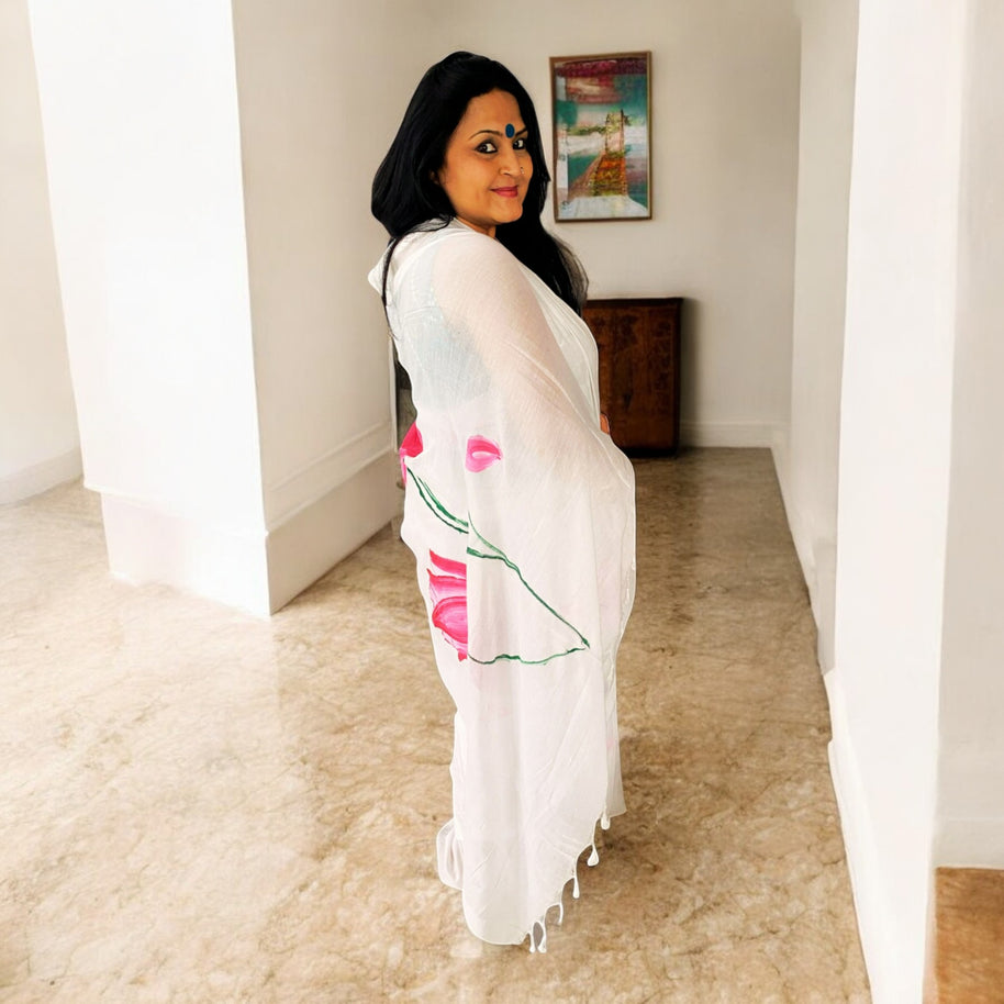 Padma Handpainted Cotton Saree