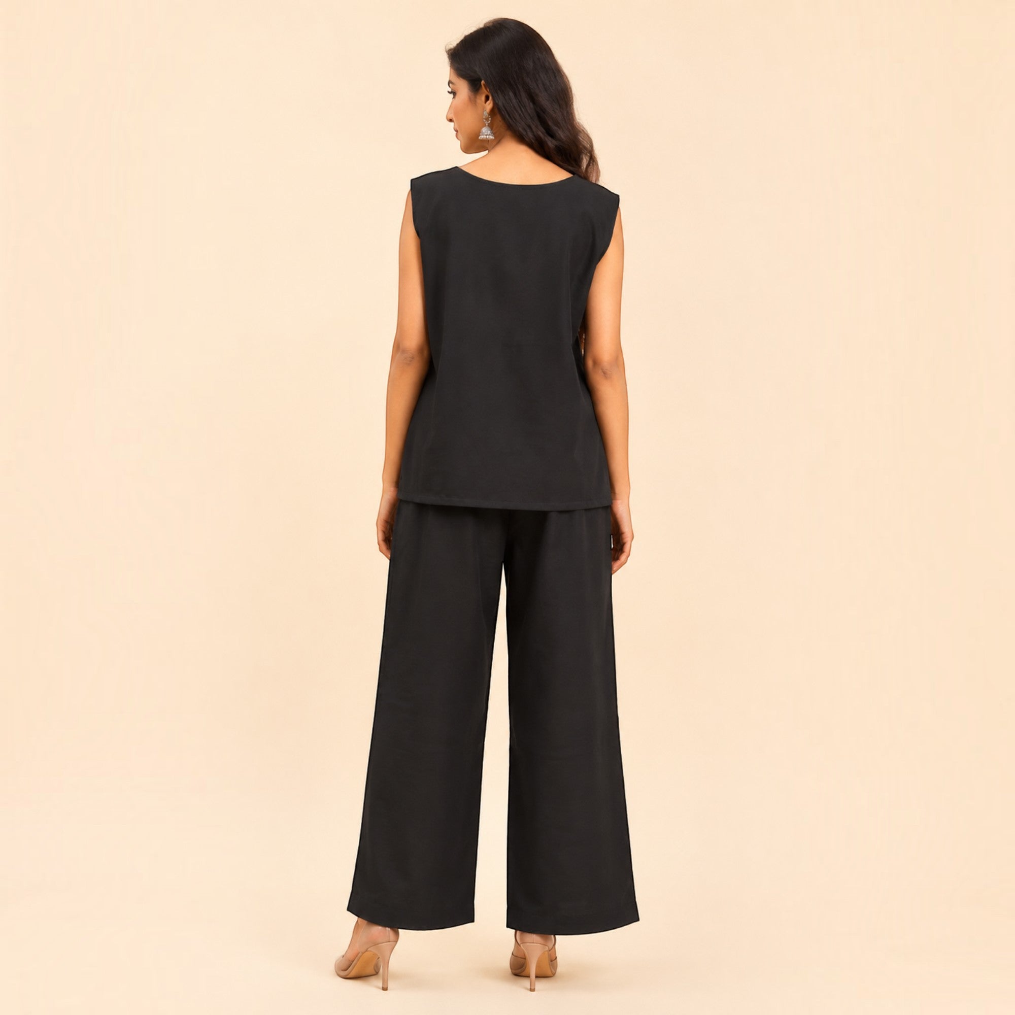Black Handloom Cotton Co-ord Set