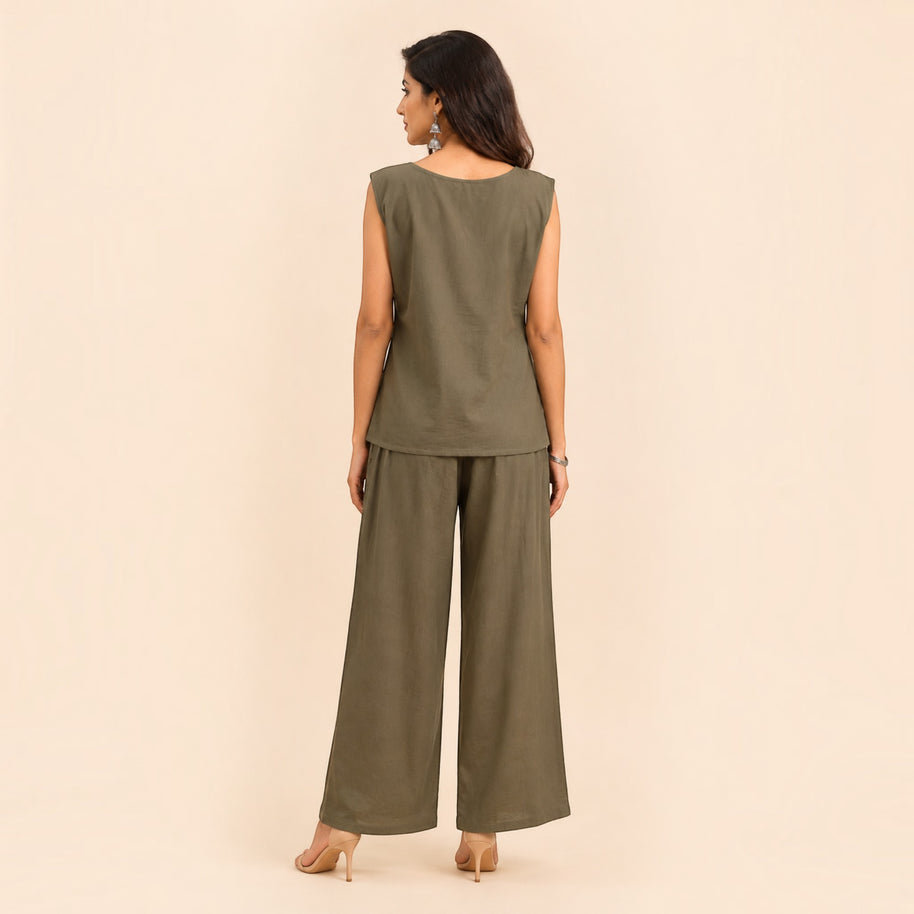 Grey Handloom Cotton Co-ord Set