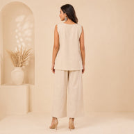 Cream Handloom Cotton Co-ord Set