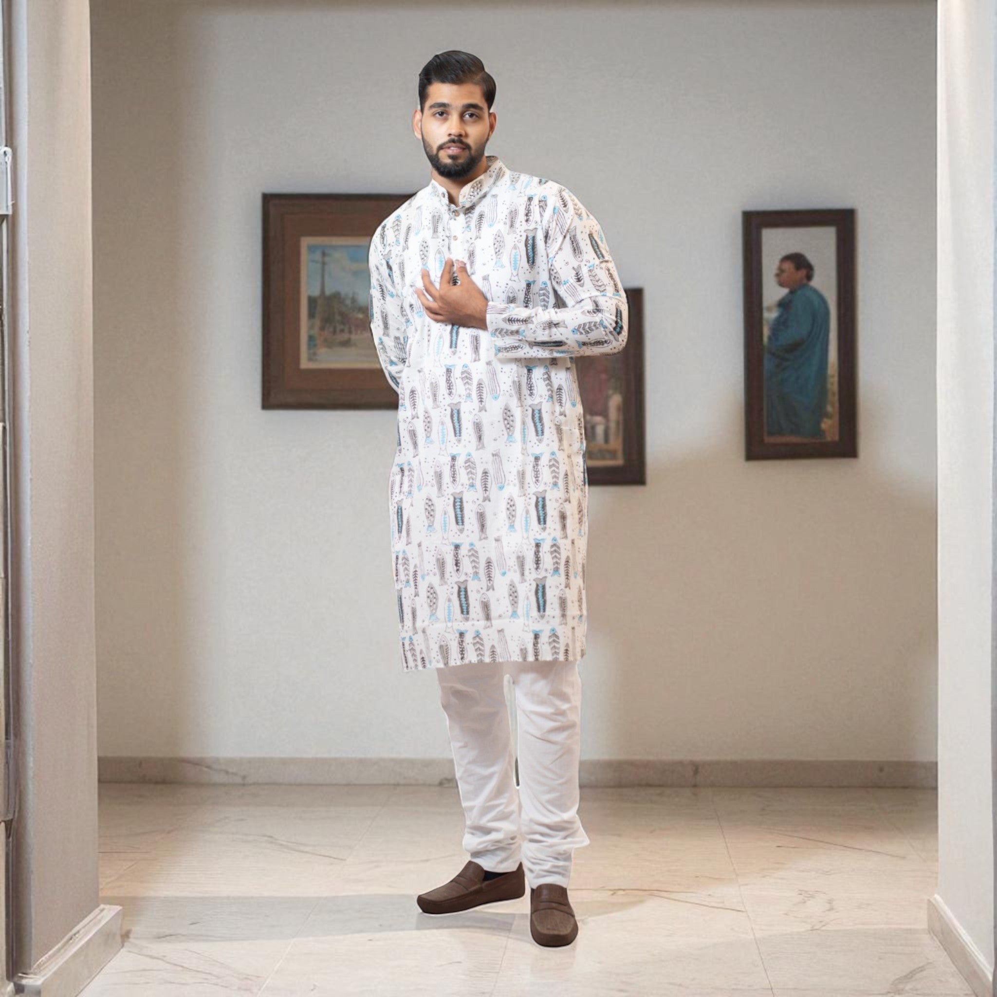 BlueSwim Handblock Cotton Kurta
