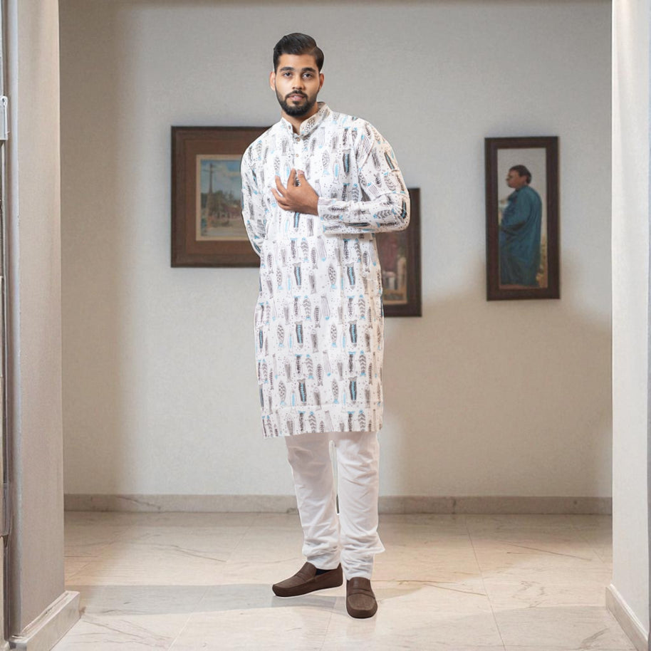 BlueSwim Handblock Cotton Kurta