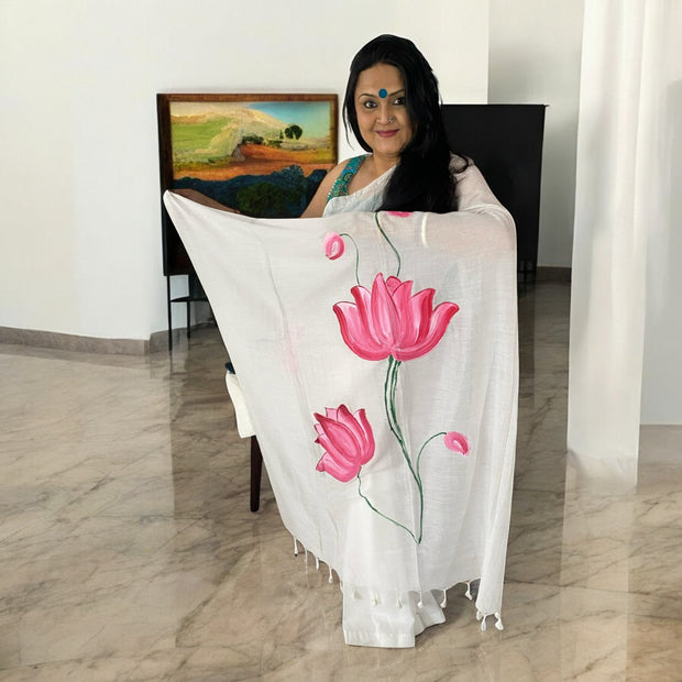 Padma Handpainted Cotton Saree