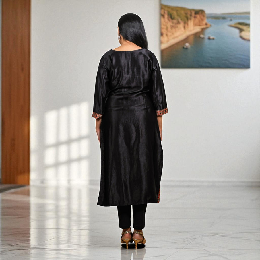 Ajrakh Allure Womens Silk Kurta