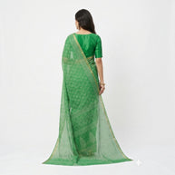 Green Leaf Handblock Kota Cotton Saree