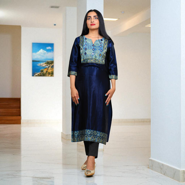 Ajrakh Luxe Silk Kurta